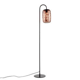 Toleco Metal and Amber Glass Floor Lamp