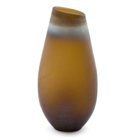 Bosira Bevelled Frosted Glass Vase - thumbnail 1