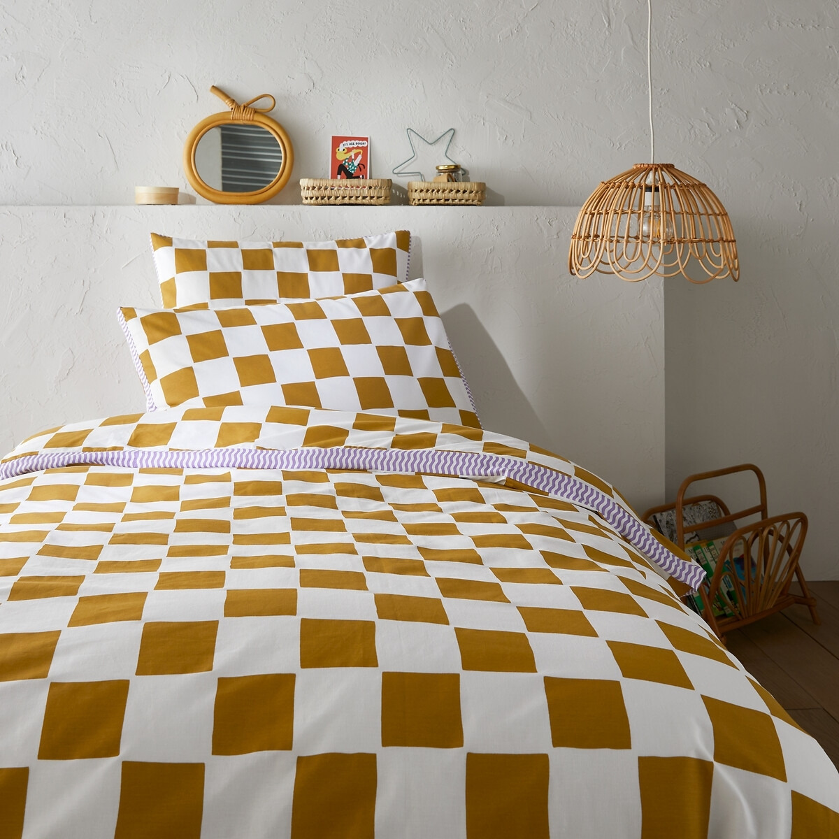 Lismore Checked 30% Recycled Cotton Child's Duvet Cover - image 1