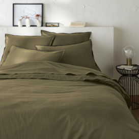 Victor Plain 100% Washed Cotton Satin 300 Thread Count Duvet Cover