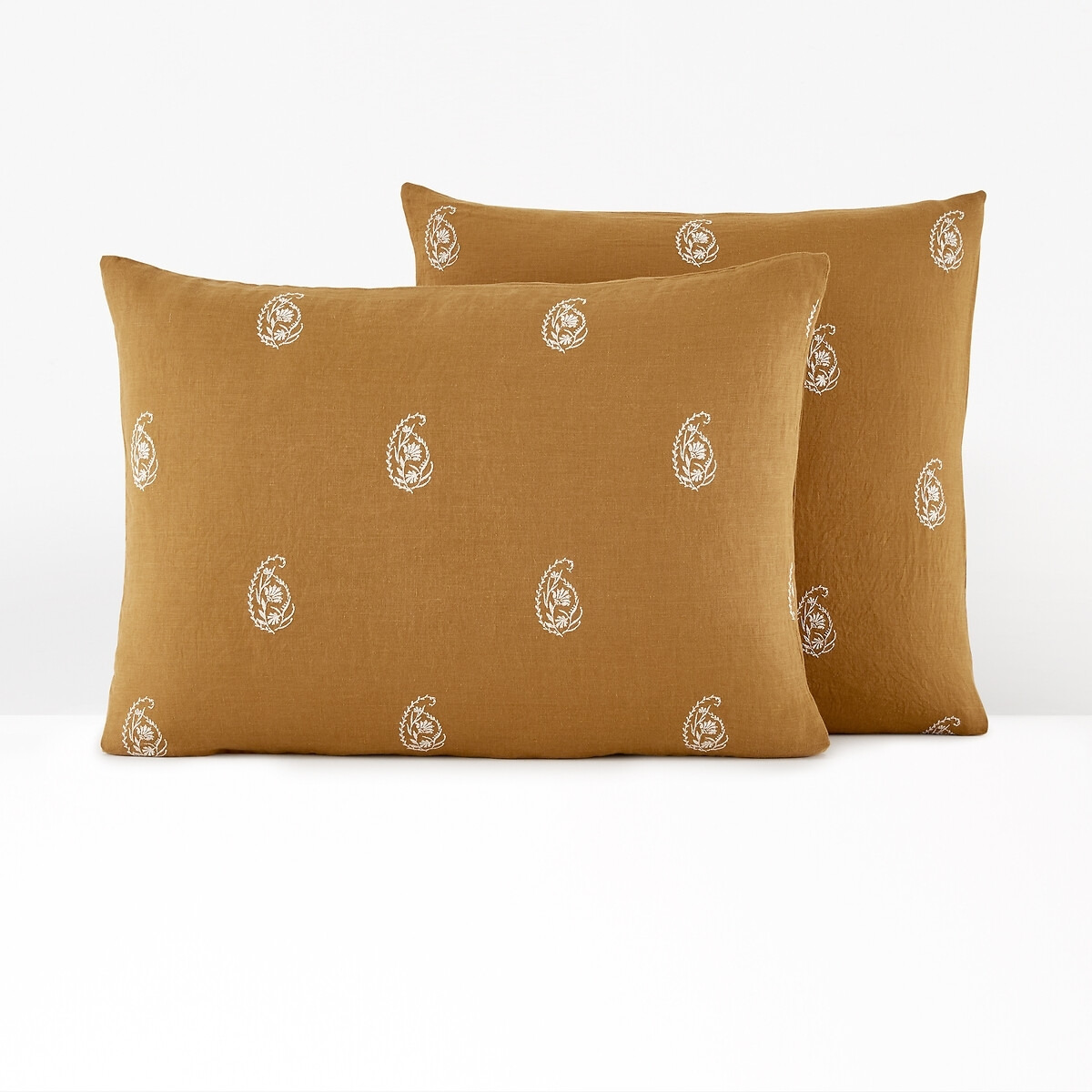 Dona Cashmere Pattern 100% Washed Linen Pillowcase - image 1