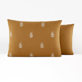 Dona Cashmere Pattern 100% Washed Linen Pillowcase - thumbnail 3