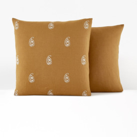 Dona Cashmere Pattern 100% Washed Linen Pillowcase - thumbnail 2