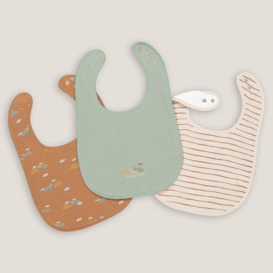Pack of 3 Bibs in Cotton Muslin/Towelling - thumbnail 2