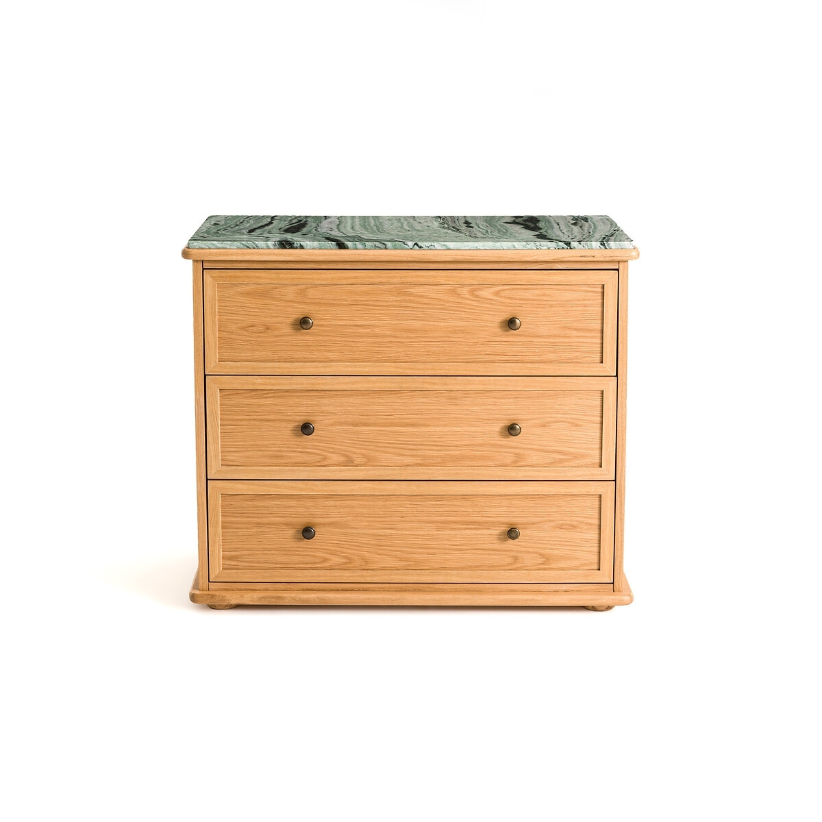 Ajulne Oak & Marble Chest of 3 Drawers - image 1