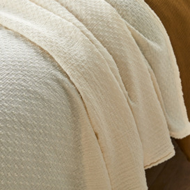 Plumetis Swiss Dot 100% Cotton Muslin Bedspread - thumbnail 2