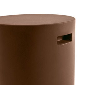 Raskin Round Cement-Effect Outdoor Side Table - thumbnail 3