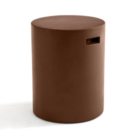 Raskin Round Cement-Effect Outdoor Side Table - thumbnail 2