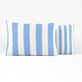 Hendaye Blue Striped 100% Cotton Pillowcase - thumbnail 3