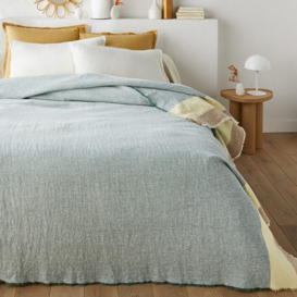 Valparaiso Woven-Dyed 100% Washed Linen Bedspread - thumbnail 1