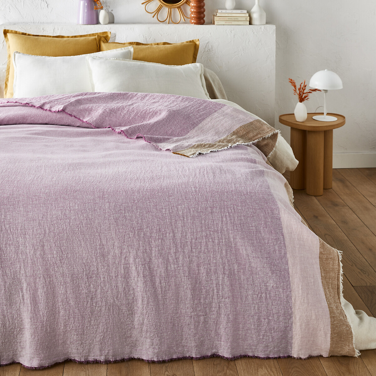 Valparaiso Woven-Dyed 100% Washed Linen Bedspread - image 1