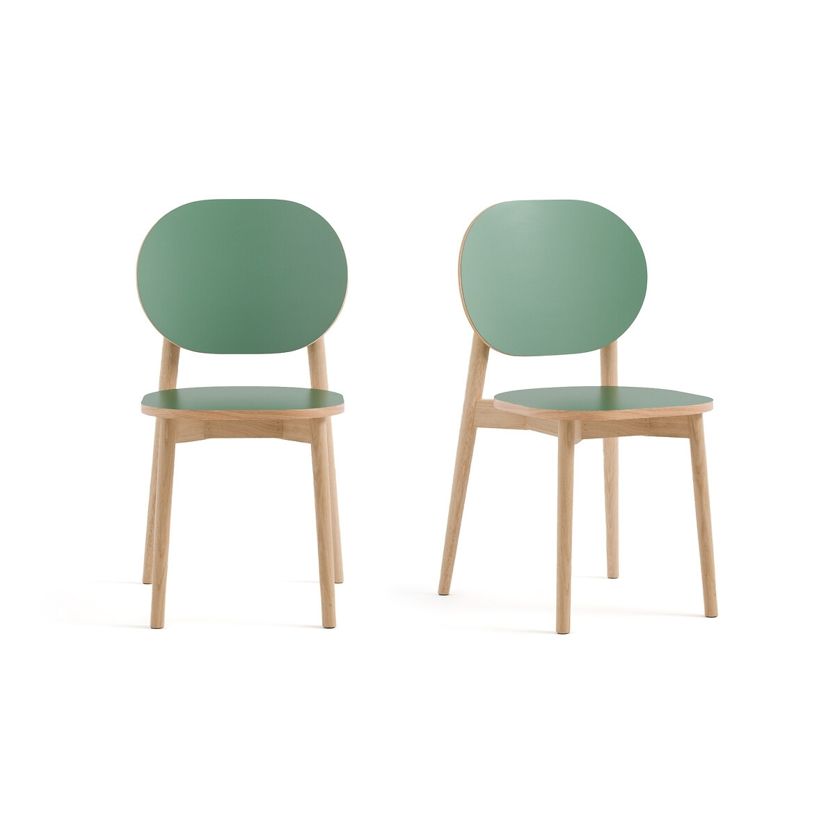 Set of 2 Quillan Formica & Oak Veneer Chairs - image 1
