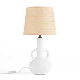 Balsa Ceramic & Raffia Table Lamp
