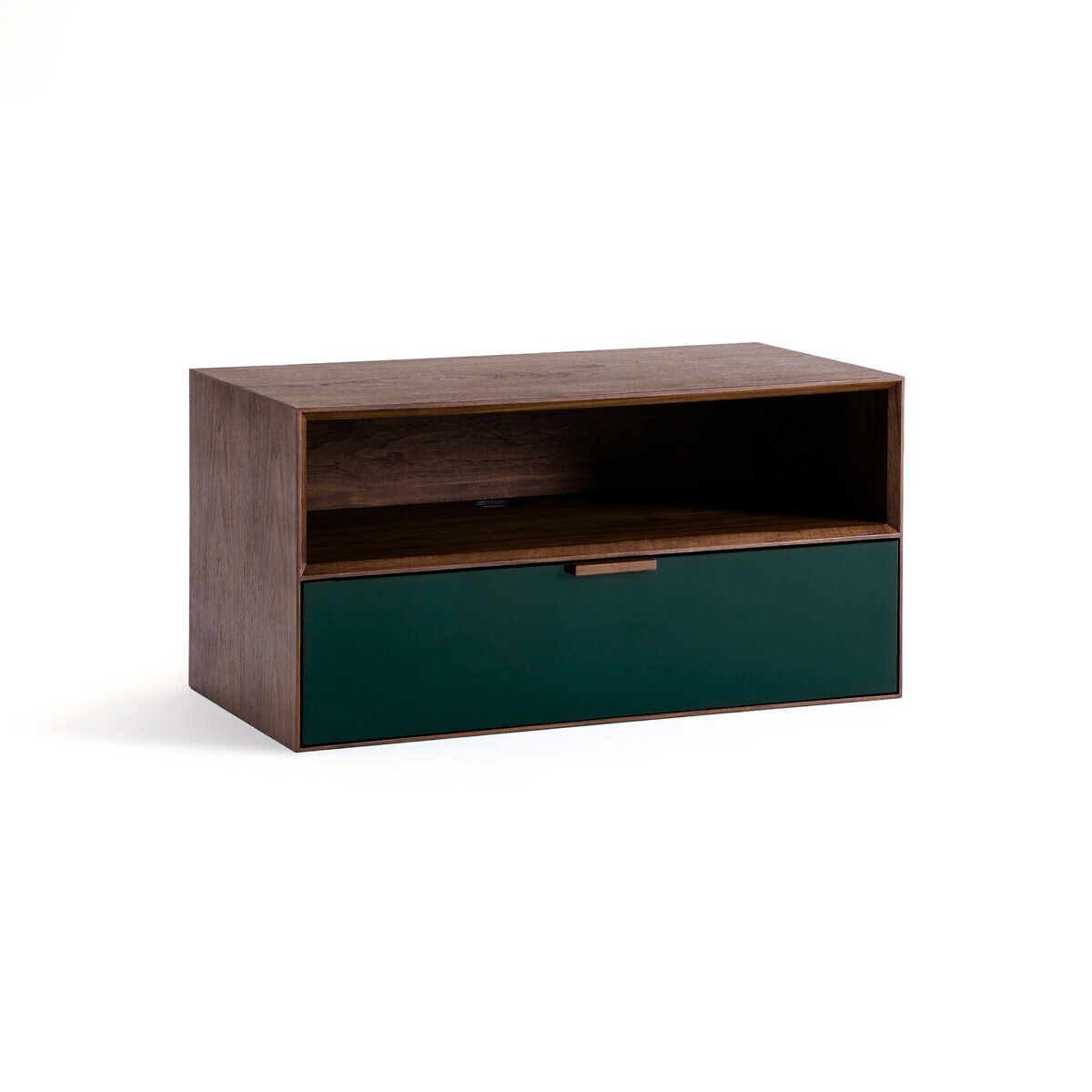 Aldon Walnut Veneer TV Cabinet with Compartment & Lacquered Drawer - image 1