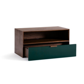 Aldon Walnut Veneer TV Cabinet with Compartment & Lacquered Drawer - thumbnail 3