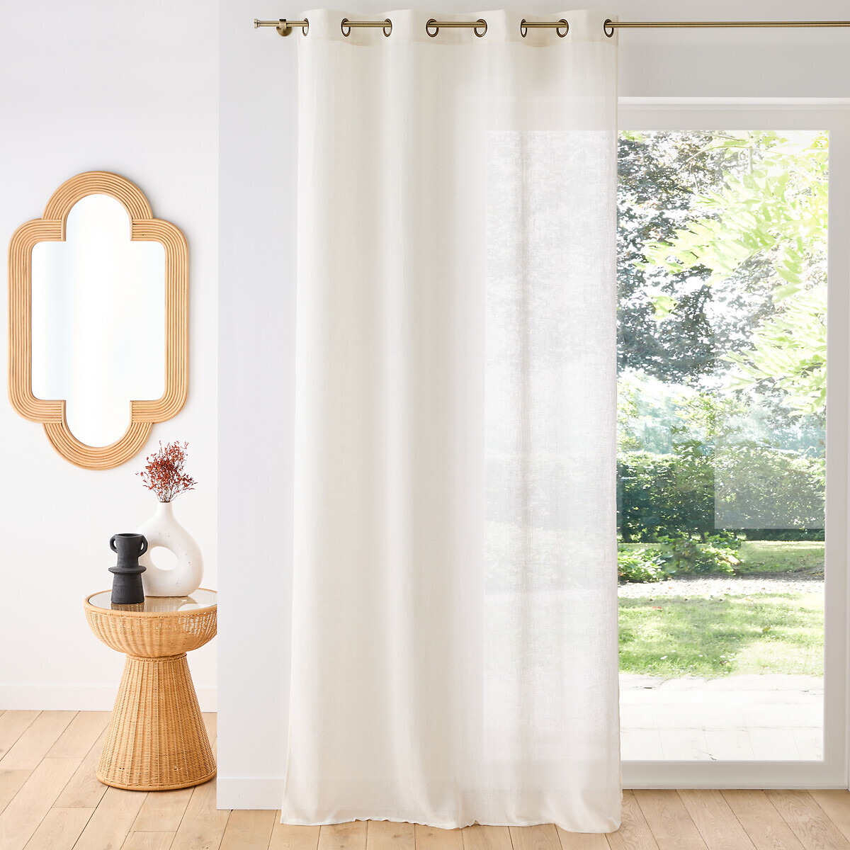 Aron Polyester & Linen Sheer Eyelet Curtain - image 1
