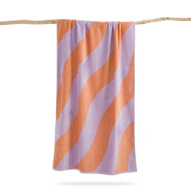 Scénario Vague Striped Velour Beach Towel