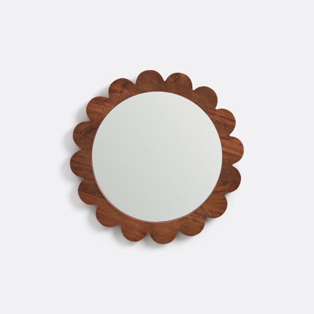 Fleora Mango Wood Mirror, Diameter 39.5cm - image 1