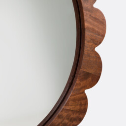 Fleora Mango Wood Mirror, Diameter 39.5cm - thumbnail 3