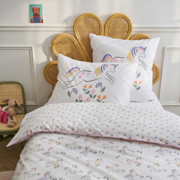 Tamila Unicorn Print 50% Recycled Cotton Child's Fitted Sheet with 25cm Flap - thumbnail 2