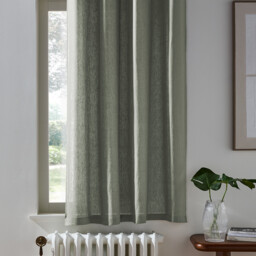 Onega Washed Linen Radiator Curtain with Eyelets - thumbnail 1