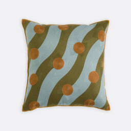 Touma Embroidered Linen/Cotton Square Cushion Cover 45x45cm - thumbnail 1