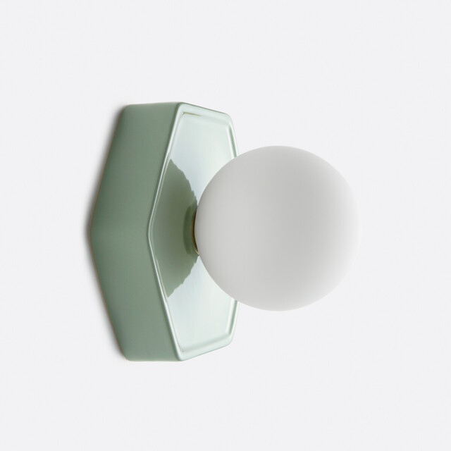 Holi Ceramic/Opaline Glass Hexagonal Wall Light Or Ceiling Light - image 1