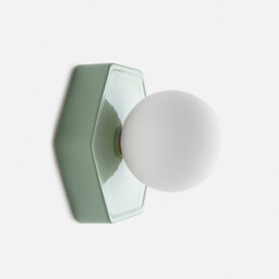Holi Ceramic/Opaline Glass Hexagonal Wall Light Or Ceiling Light - thumbnail 1