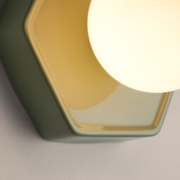 Holi Ceramic/Opaline Glass Hexagonal Wall Light Or Ceiling Light - thumbnail 4