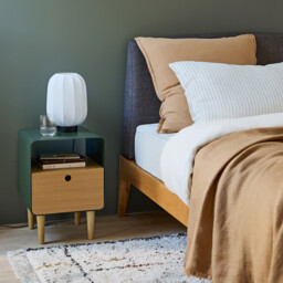 Joris Bedside Table in Ash Veneer and Metal - thumbnail 2