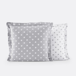 Clarisse Polka Dot Brushed Cotton Pillowcase - thumbnail 2