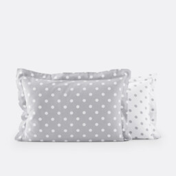 Clarisse Polka Dot Brushed Cotton Pillowcase - thumbnail 3