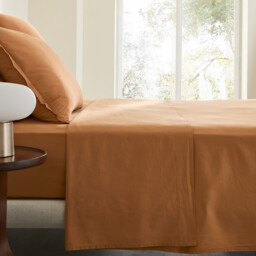 Sabbal Washed Cotton Percale 300 Thread Count Flat Sheet