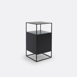 Miva Steel Bedside Table in Steel with 1 Door