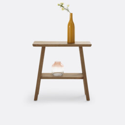 Asayo Solid Elm Two Tier Console Table - thumbnail 3