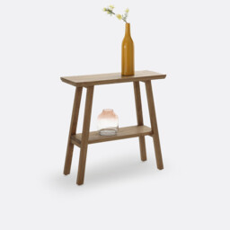 Asayo Solid Elm Two Tier Console Table