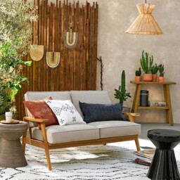 Asayo Solid Elm Two Tier Console Table - thumbnail 2