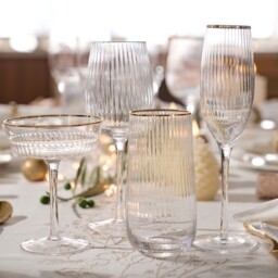 Set of 4 Lurik Ribbed Water Glasses - thumbnail 3