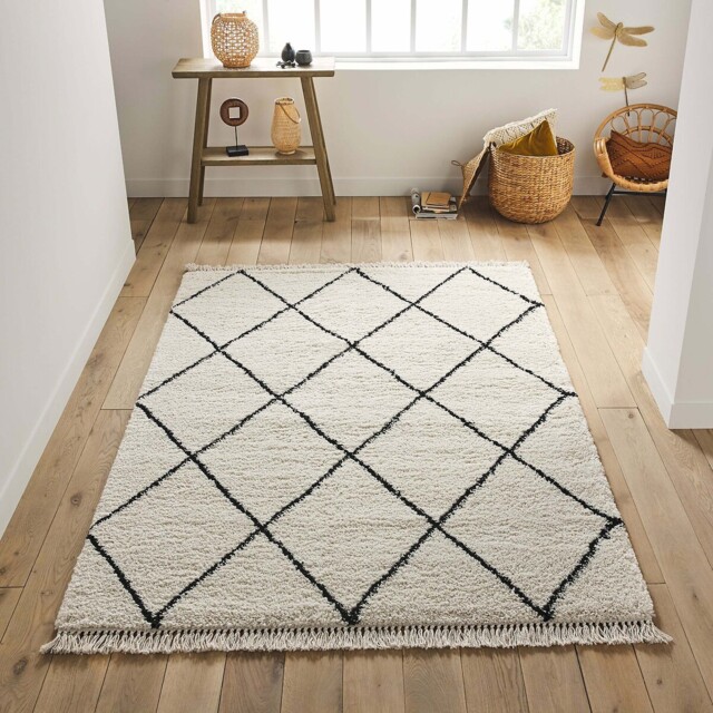 Jiraya Fringed Berber-Style Rug - image 1