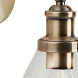 Perth Glass Pyramid Wall Light in Antique Brass - thumbnail 2