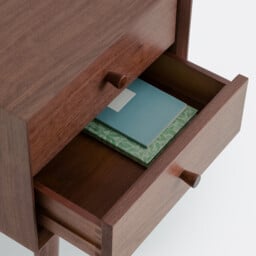 Quilda Walnut/Veneer Vintage Bedside Table - thumbnail 4