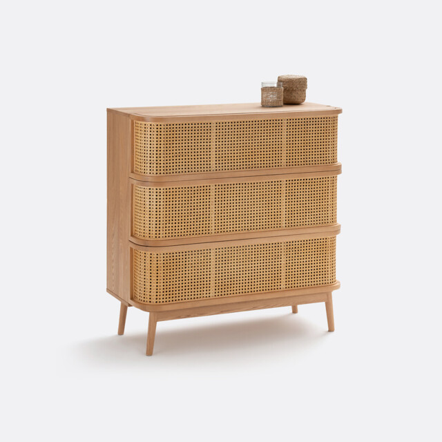 Laora Cane Chest of 3 Drawers - image 1