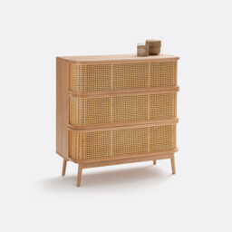 Laora Cane Chest of 3 Drawers - thumbnail 1