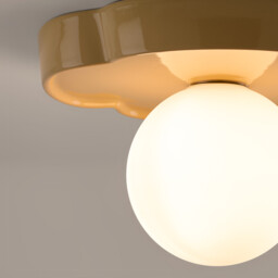 Holi Flower-Shaped Ceramic and Opaline Glass Ceiling Light Or Wall Light, Diameter 30.3cm - thumbnail 3