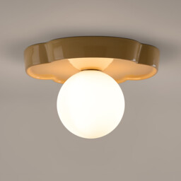 Holi Flower-Shaped Ceramic and Opaline Glass Ceiling Light Or Wall Light, Diameter 30.3cm - thumbnail 2