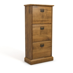 Lindley Solid Pine 3-Drawer Shoe Cabinet