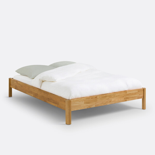Zulda Solid Oak Bed Frame with Bed Base - image 1