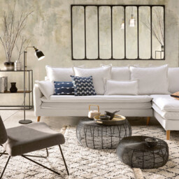 Set of 2 Bangor Wired Steel Round Coffee Tables - thumbnail 2