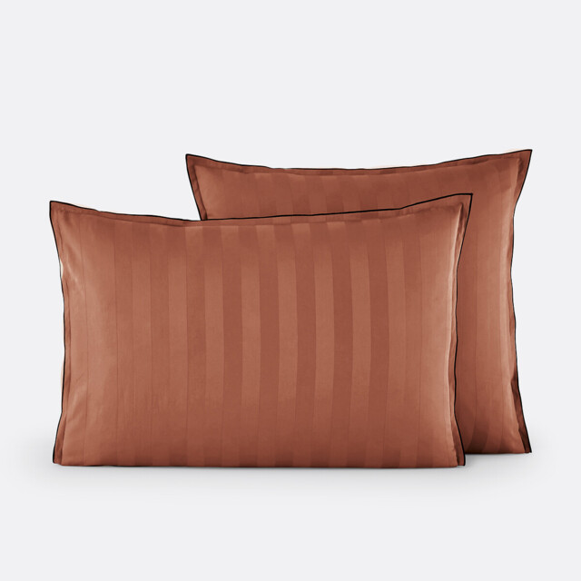 Victor Striped Washed Cotton Satin 300 Thread Count Pillowcase - image 1