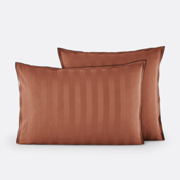 Victor Striped Washed Cotton Satin 300 Thread Count Pillowcase - thumbnail 1
